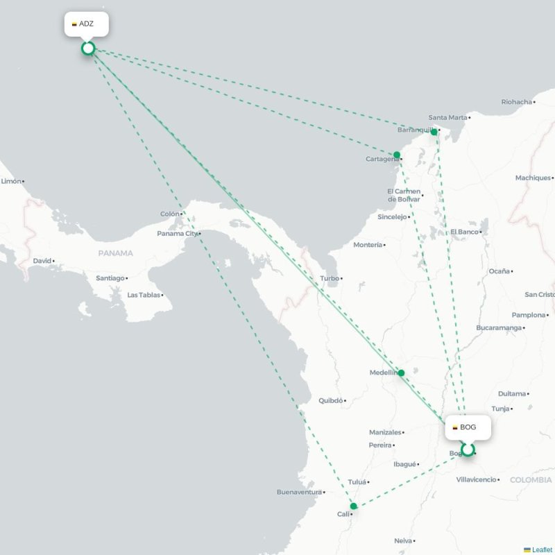 BOG - ADZ route map