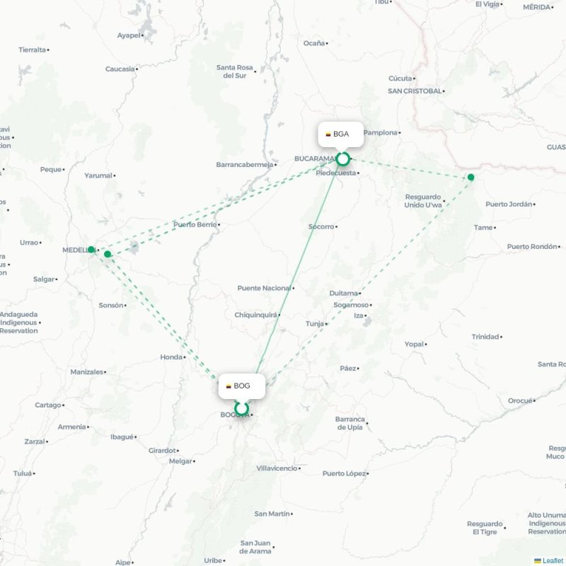 BOG - BGA route map
