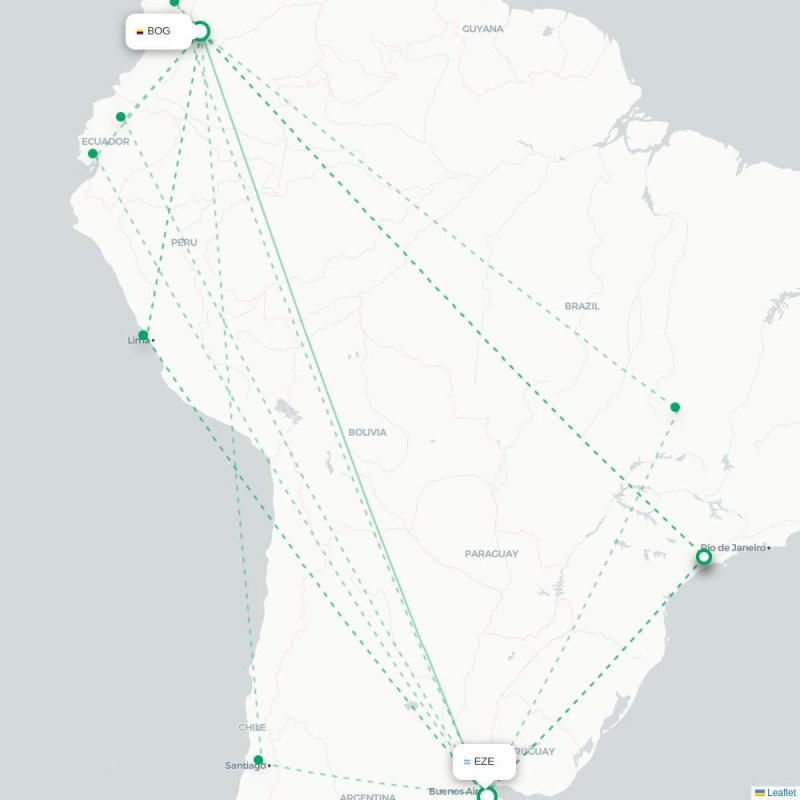 BOG - EZE route map