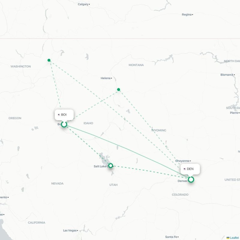 BOI - DEN route map