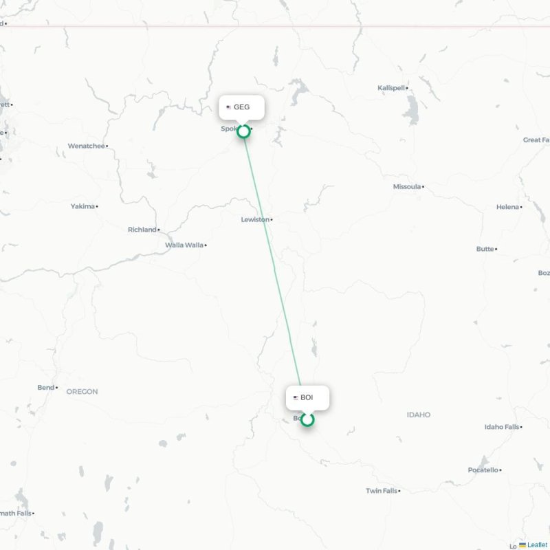 BOI - GEG route map