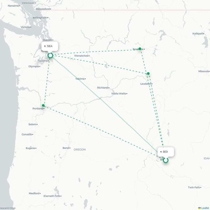 BOI - SEA route map