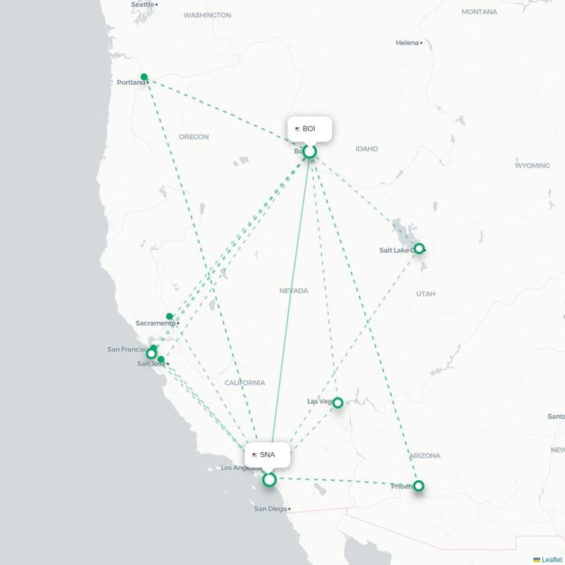 BOI - SNA route map