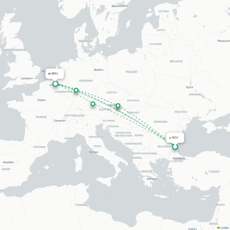 BOJ - BRU route map