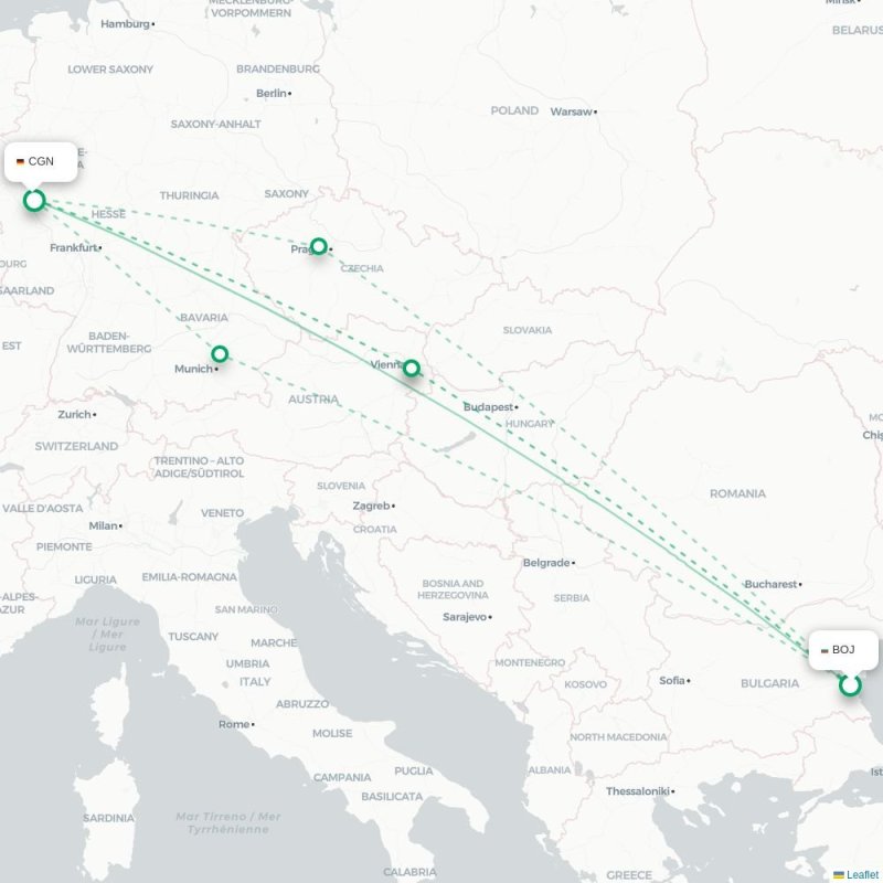 BOJ - CGN route map