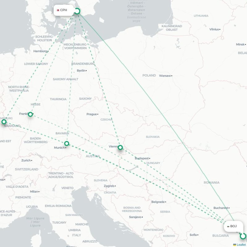 BOJ - CPH route map