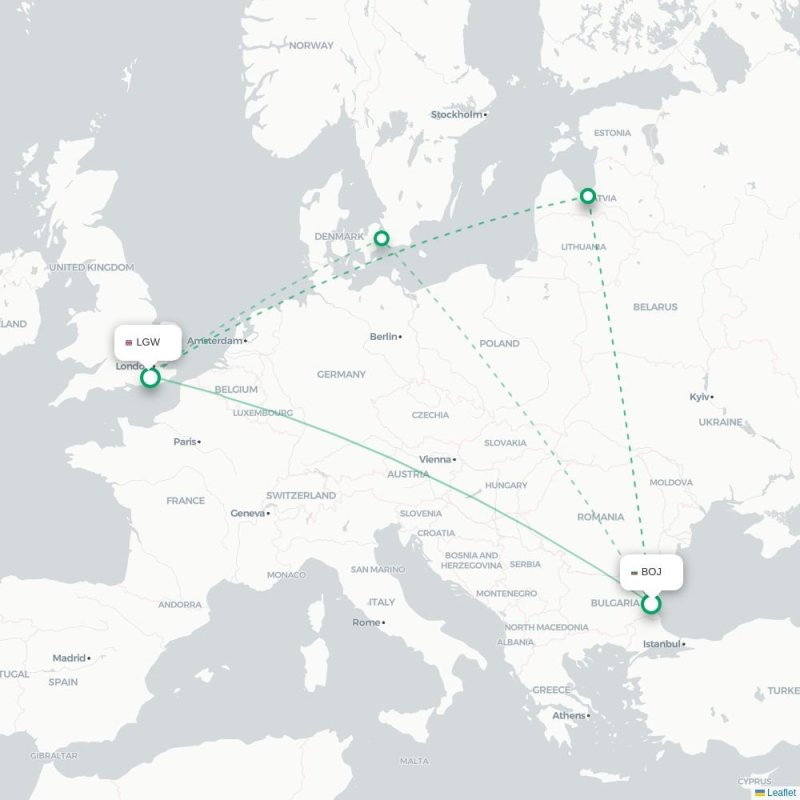 BOJ - LGW route map