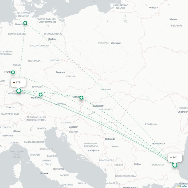 BOJ - STR route map