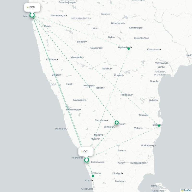 BOM - CCJ route map