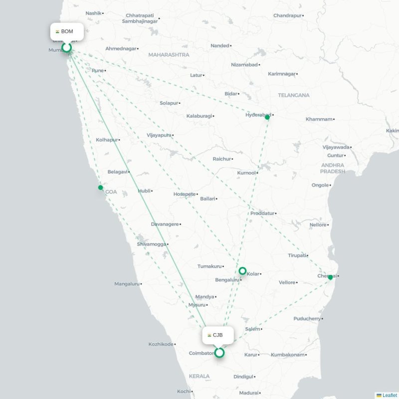 BOM - CJB route map