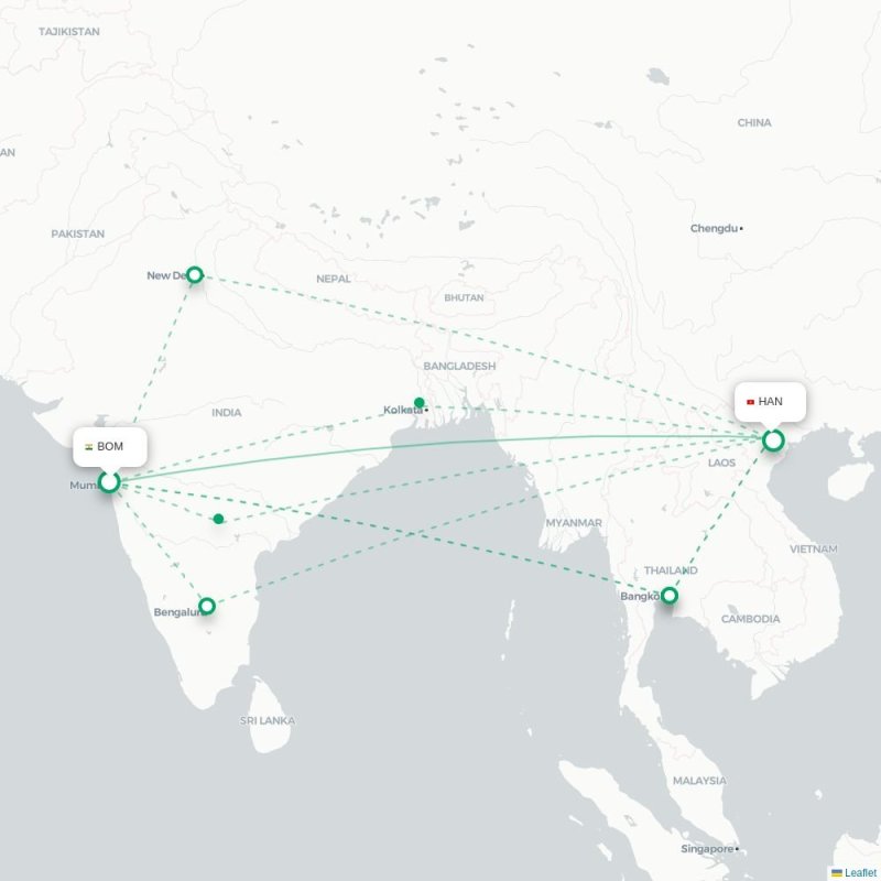 BOM - HAN route map