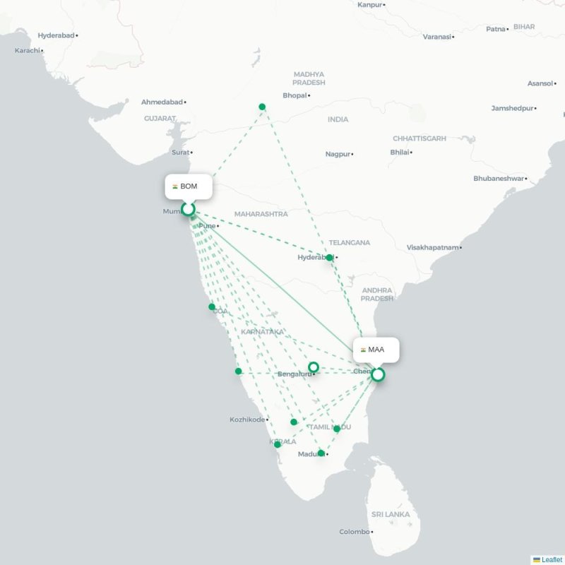 BOM - MAA route map