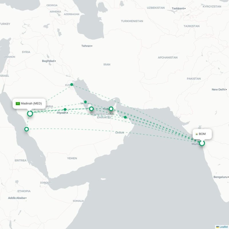 BOM - MED route map