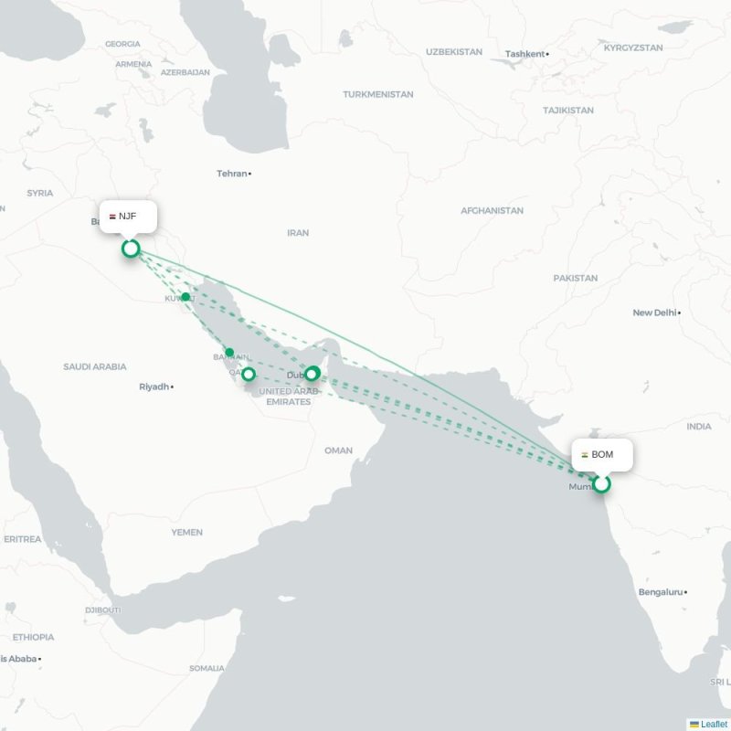 BOM - NJF route map