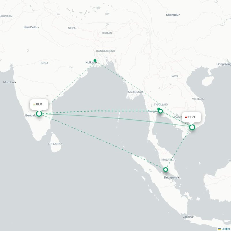 BOM - SGN route map