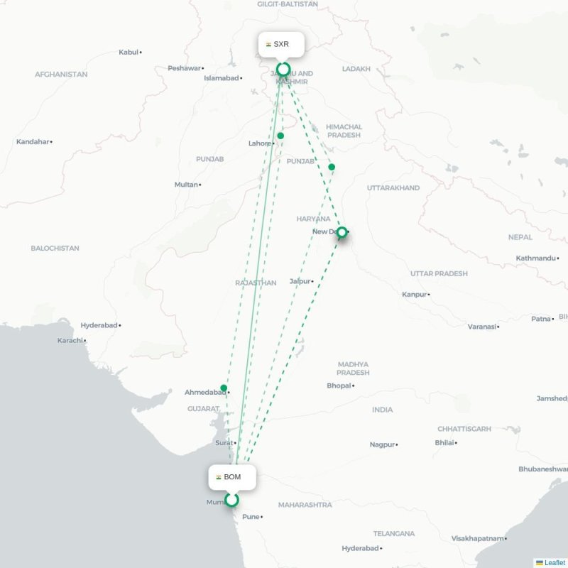 BOM - SXR route map