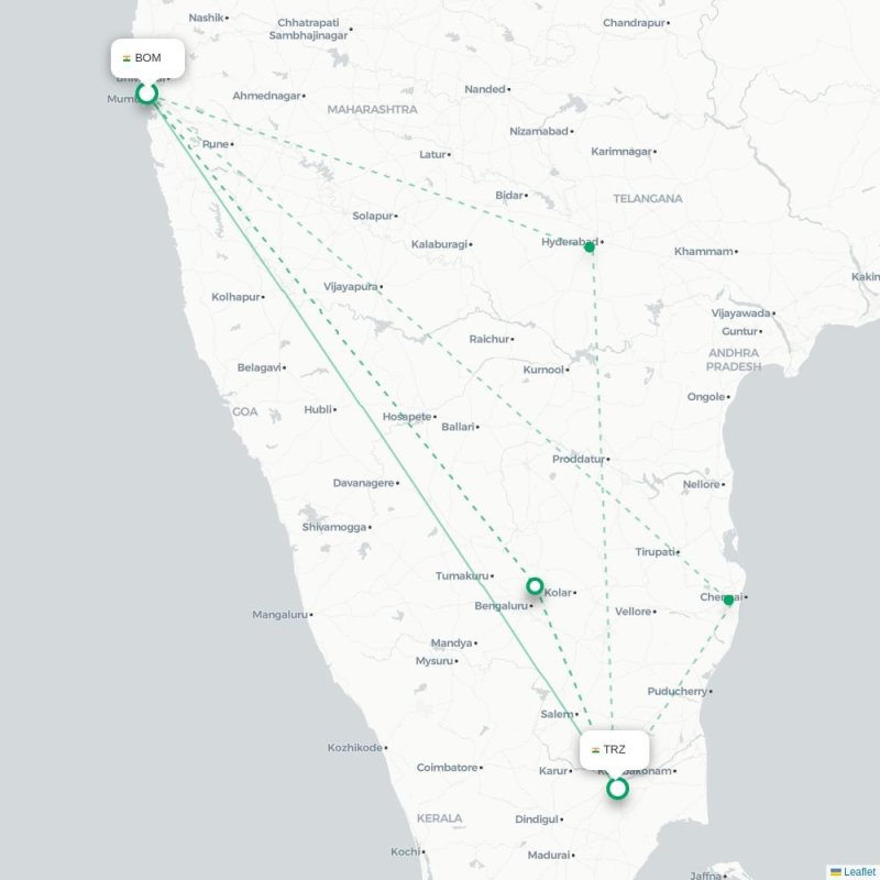 BOM - TRZ route map