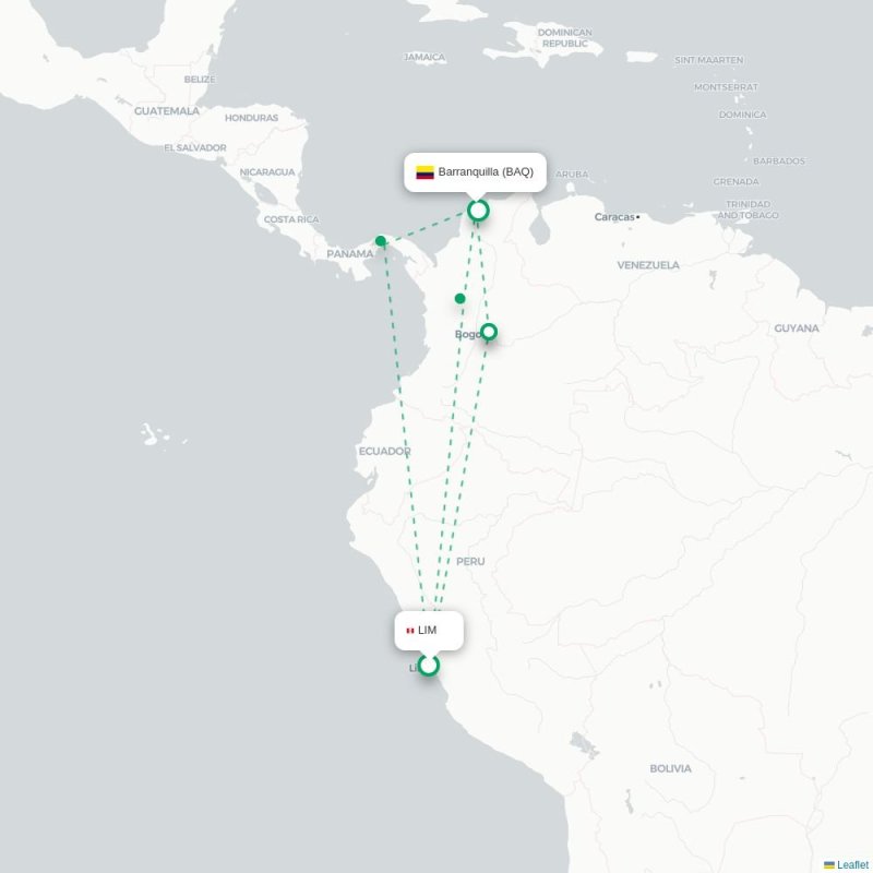 BON - BAQ route map