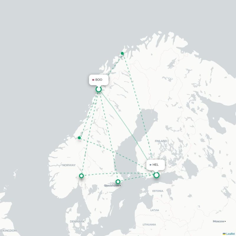 BOO - HEL route map