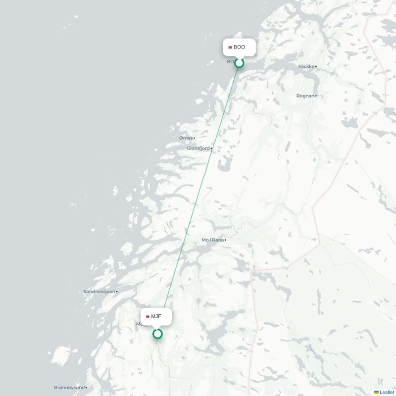 BOO - MJF route map