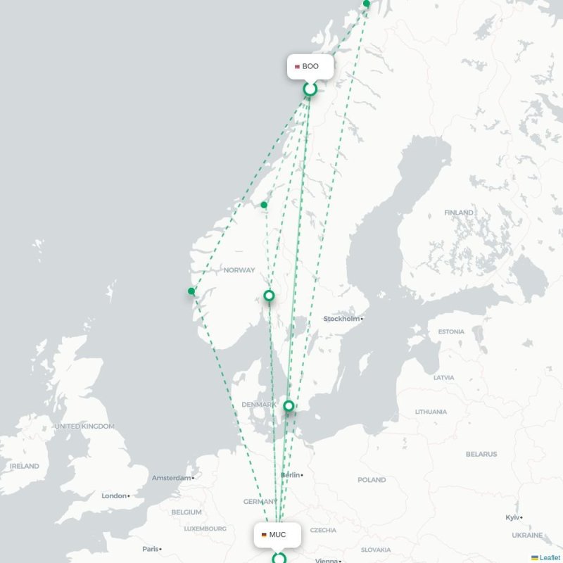 BOO - MUC route map