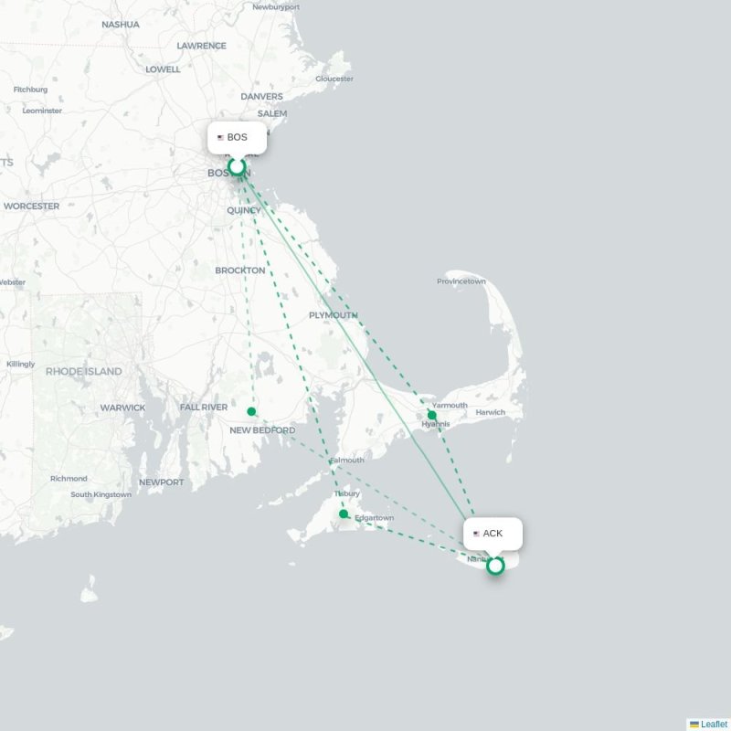 BOS - ACK route map