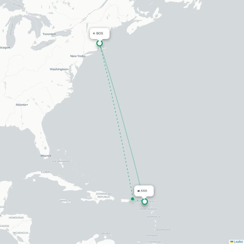 BOS - AXA route map