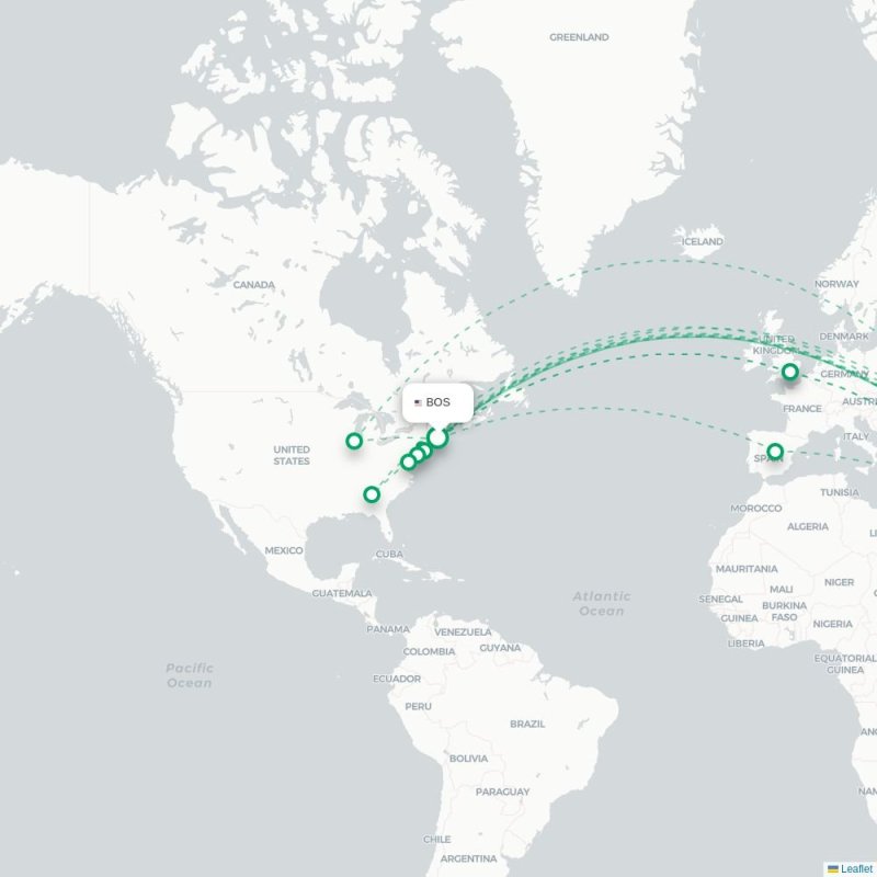 BOS - DOH route map