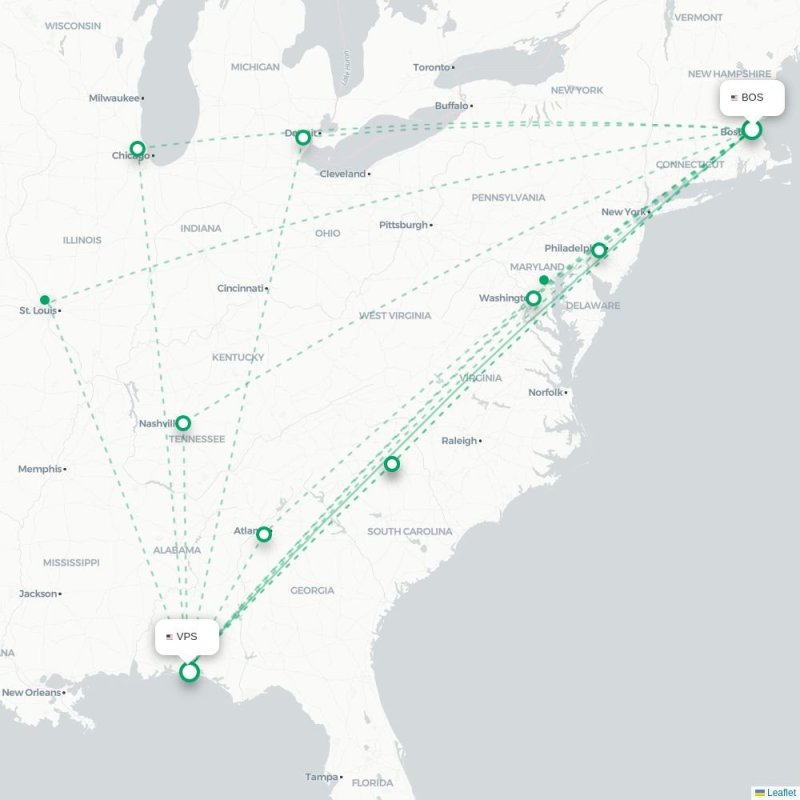 BOS - VPS route map