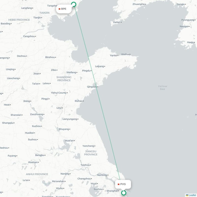 BPE - PVG route map
