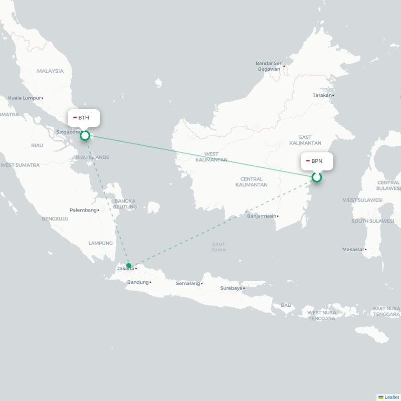 BPN - BTH route map