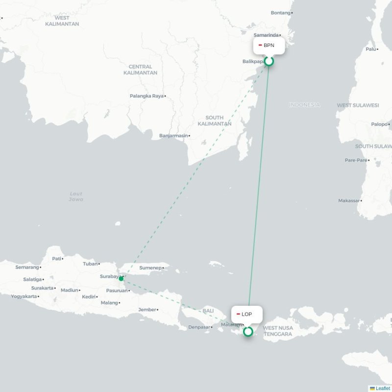 BPN - LOP route map