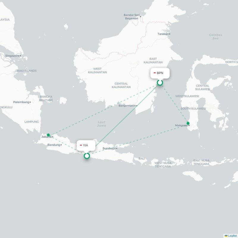 BPN - YIA route map