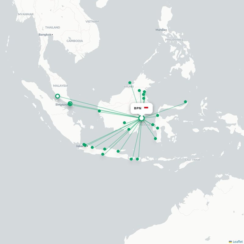 Route map Balikpapan  BPN 