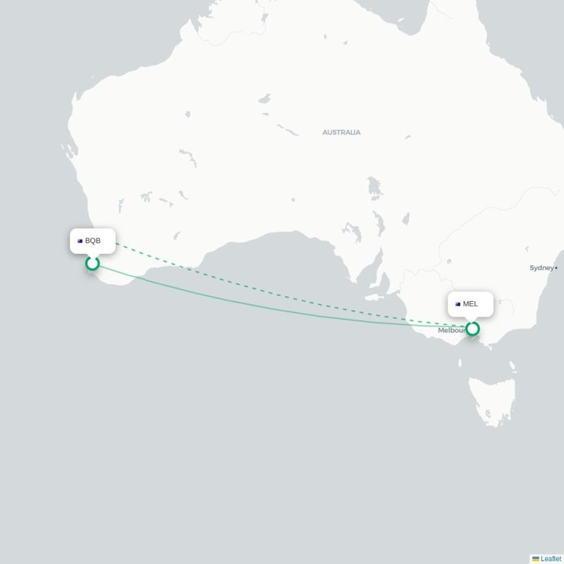 BQB - MEL route map