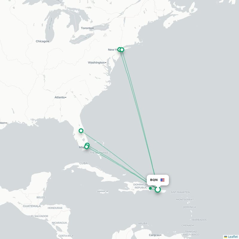 Route map Aguadilla  BQN 
