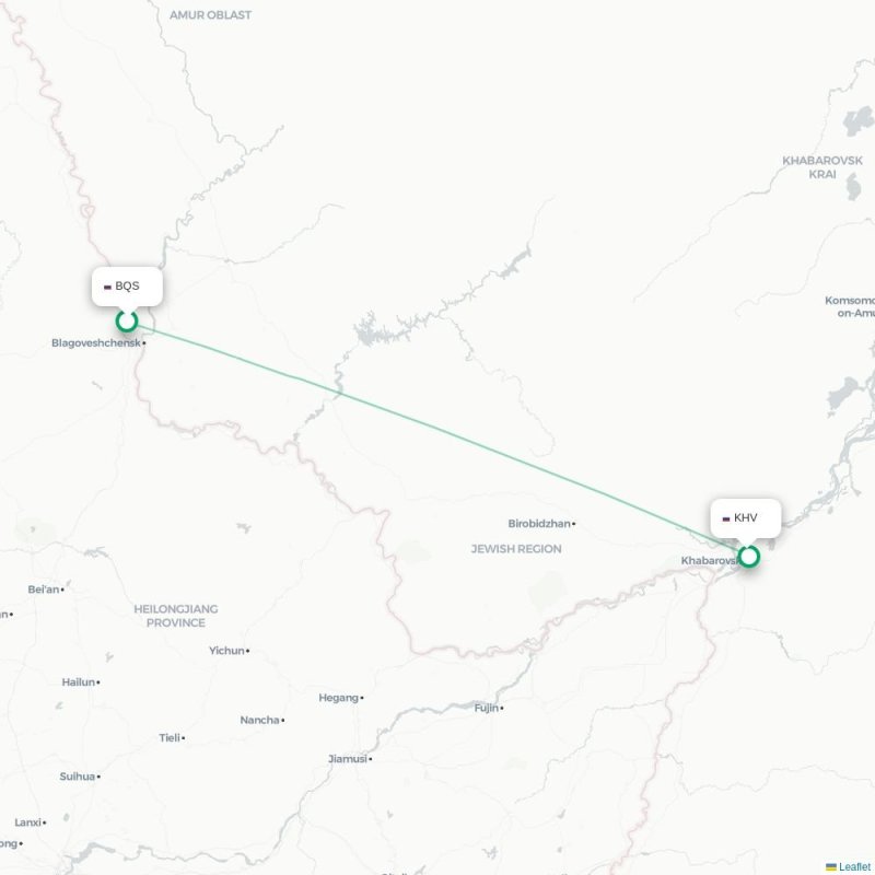 BQS - KHV route map