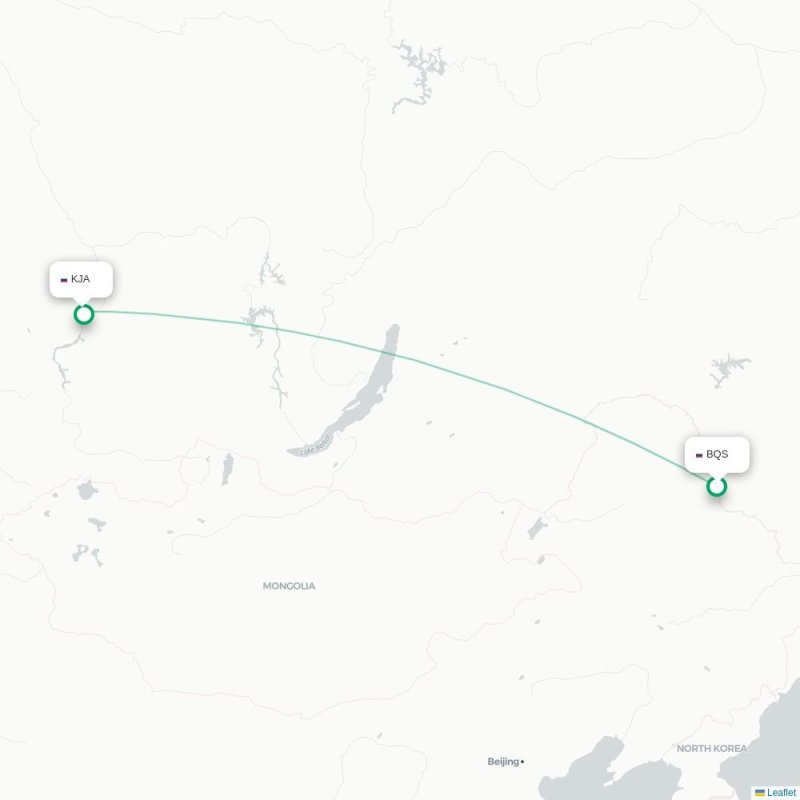 BQS - KJA route map
