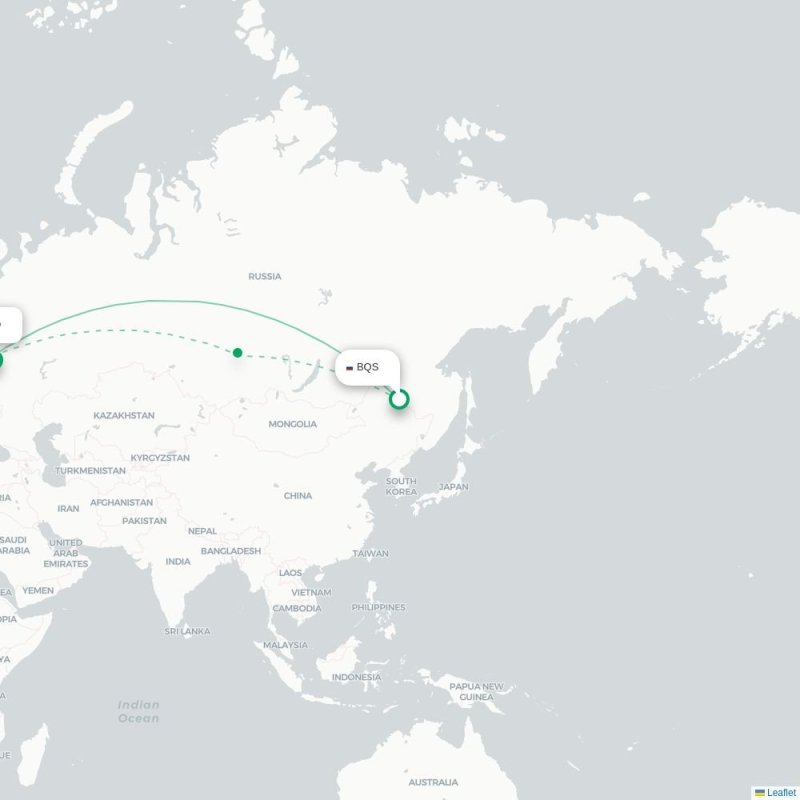 BQS - SVO route map