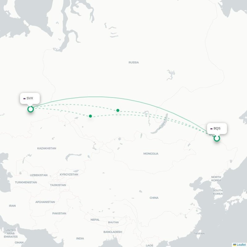 BQS - SVX route map