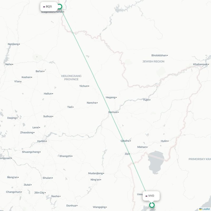 BQS - VVO route map
