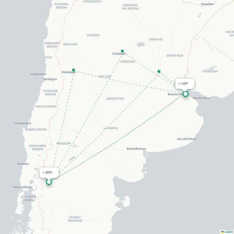 BRC - AEP route map
