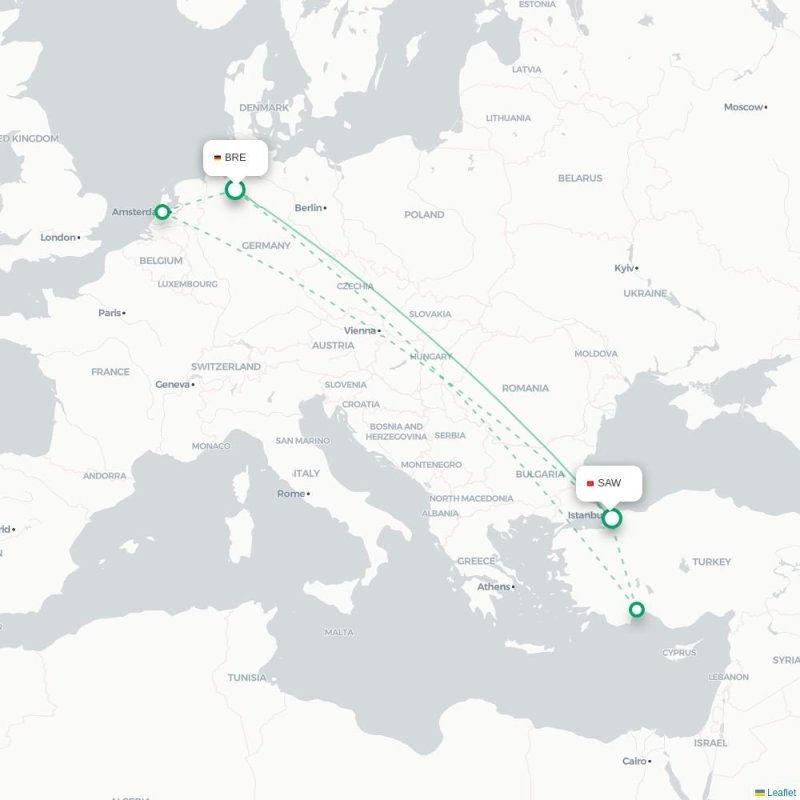 BRE - SAW route map