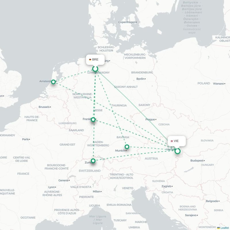 BRE - VIE route map