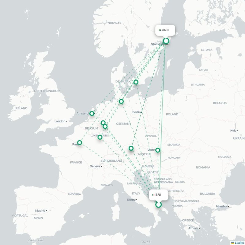 BRI - ARN route map
