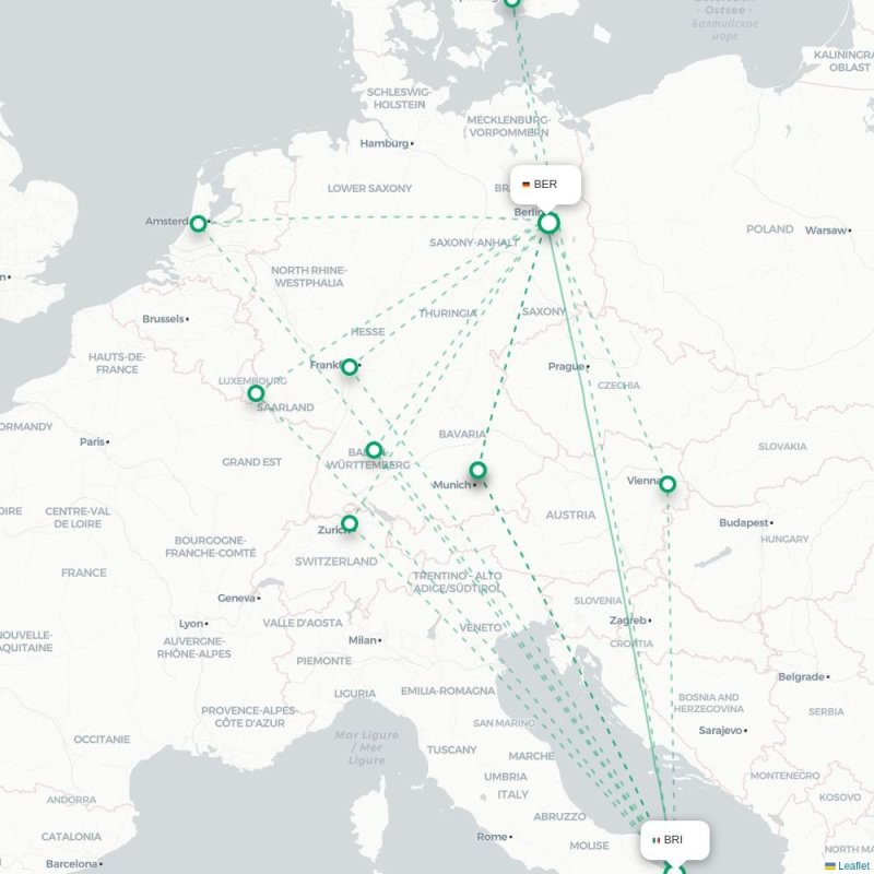 BRI - BER route map