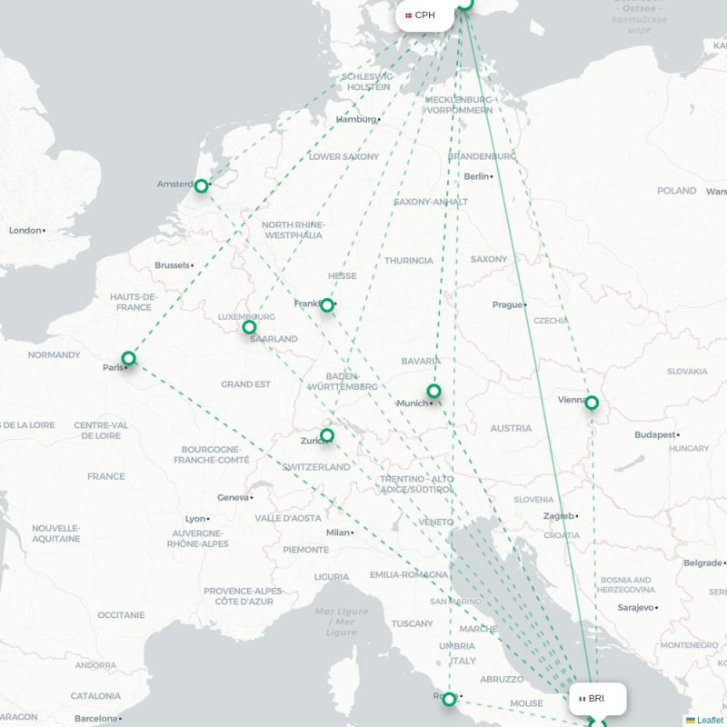 BRI - CPH route map