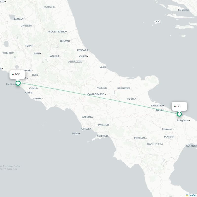 BRI - FCO route map