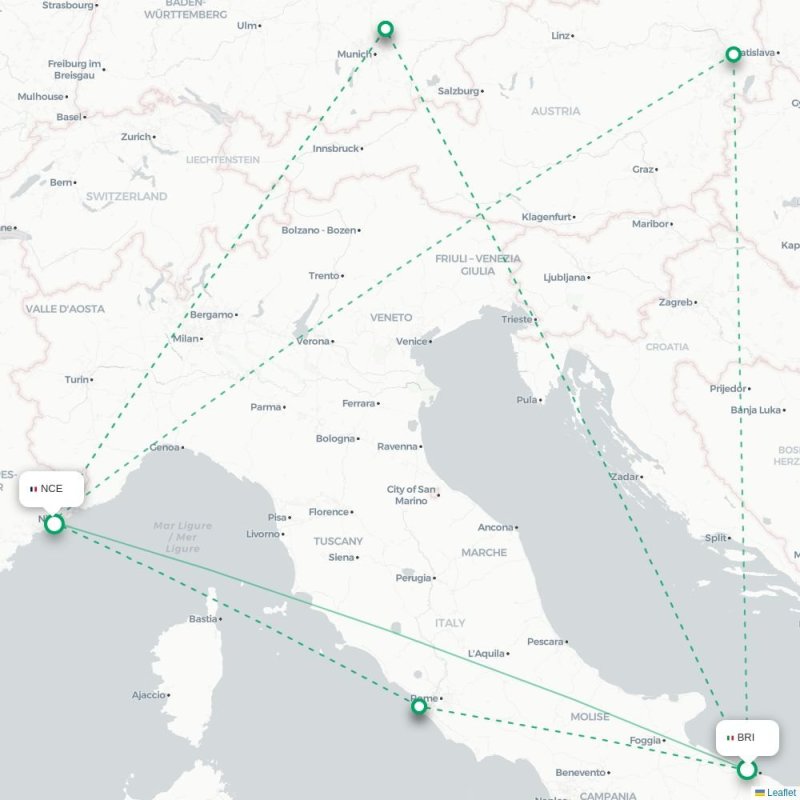BRI - NCE route map