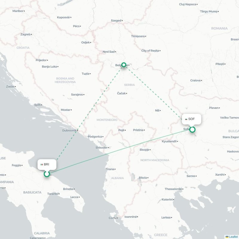 BRI - SOF route map
